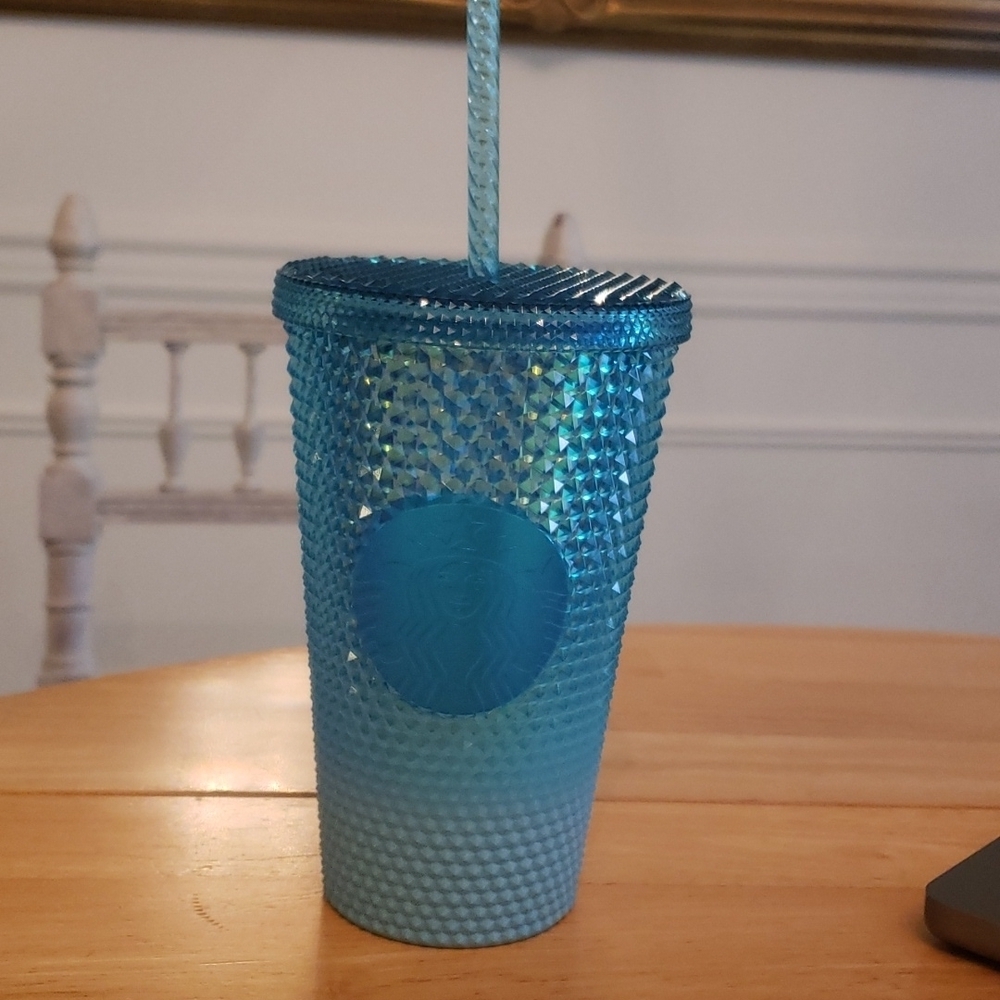 Starbucks bling blue aqua ombre tumbler